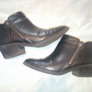 Black zip up ankle boots